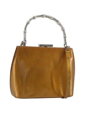 GUCCI Bamboo Bag Patent leather 2way Gold Tone 005 2046 0322